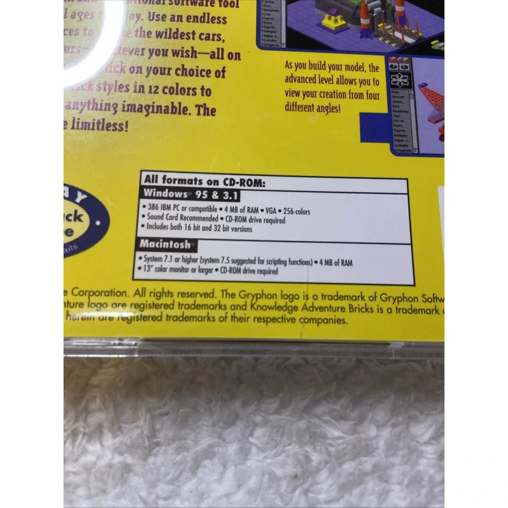 Bricks by Knowledge Adventure Vintage Windows Mac PC CD ROM Ages 6-12 Build